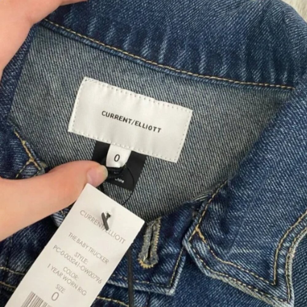NWT Current/Elliot The Baby Trucker Denim Jacket | Current/Elliot Denim Jacket - Picture 5 of 10